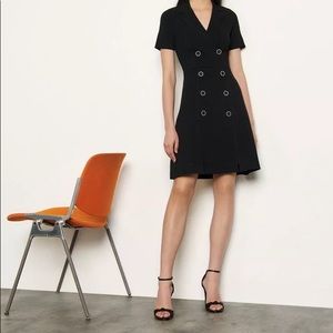 FINAL PRICE. Sandro Syana Black Dress. Summer Knit. Button down. Double breast.